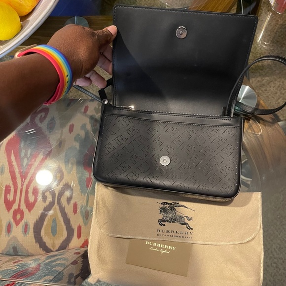 Burberry Hampshire Perforated Leather Crossbody - Picture 10 of 14